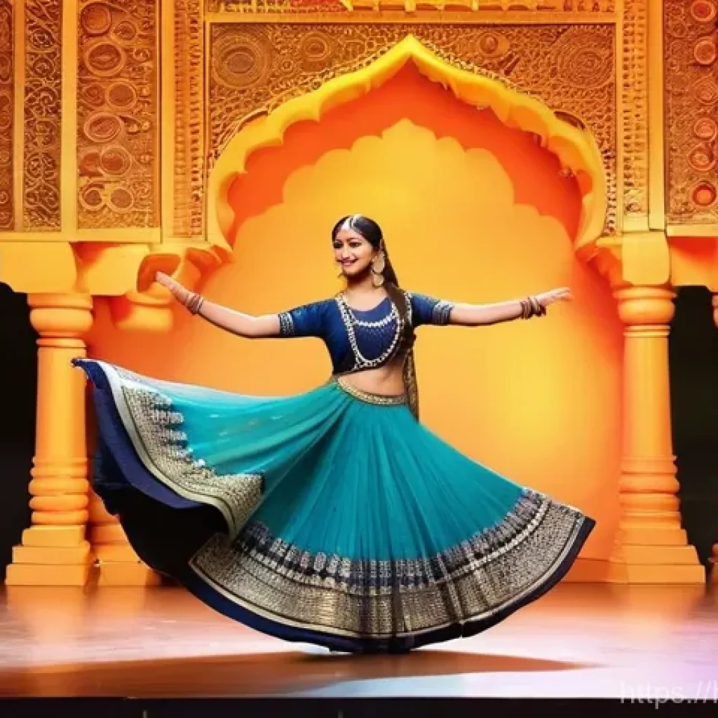 공연예술과 메타버스 - **Prompt:** A graceful Indian classical Kathak dancer, dressed in a beautifully modest and tradition...