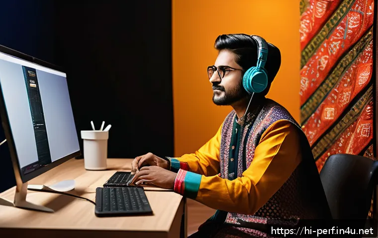 공연예술의 마케팅 전략 - A vibrant digital artist&rsquo;s workspace showcasing a young Indian performing artist preparing for a liv...