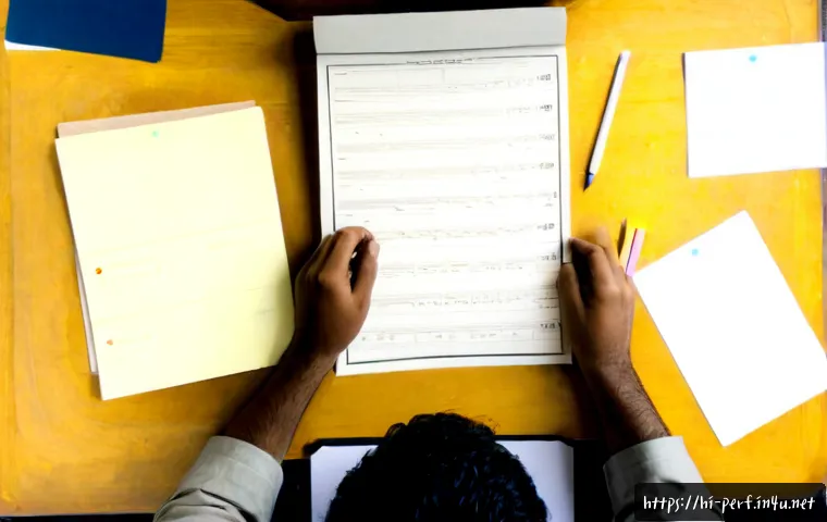 연극 대본 분석 방법 - Photorealistic overhead view of a Hindi-speaking Indian theatre student analyzing a printed stage sc...